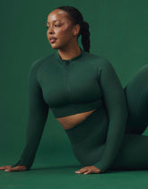 Arise Essential Zip-Up Long Sleeve - Green